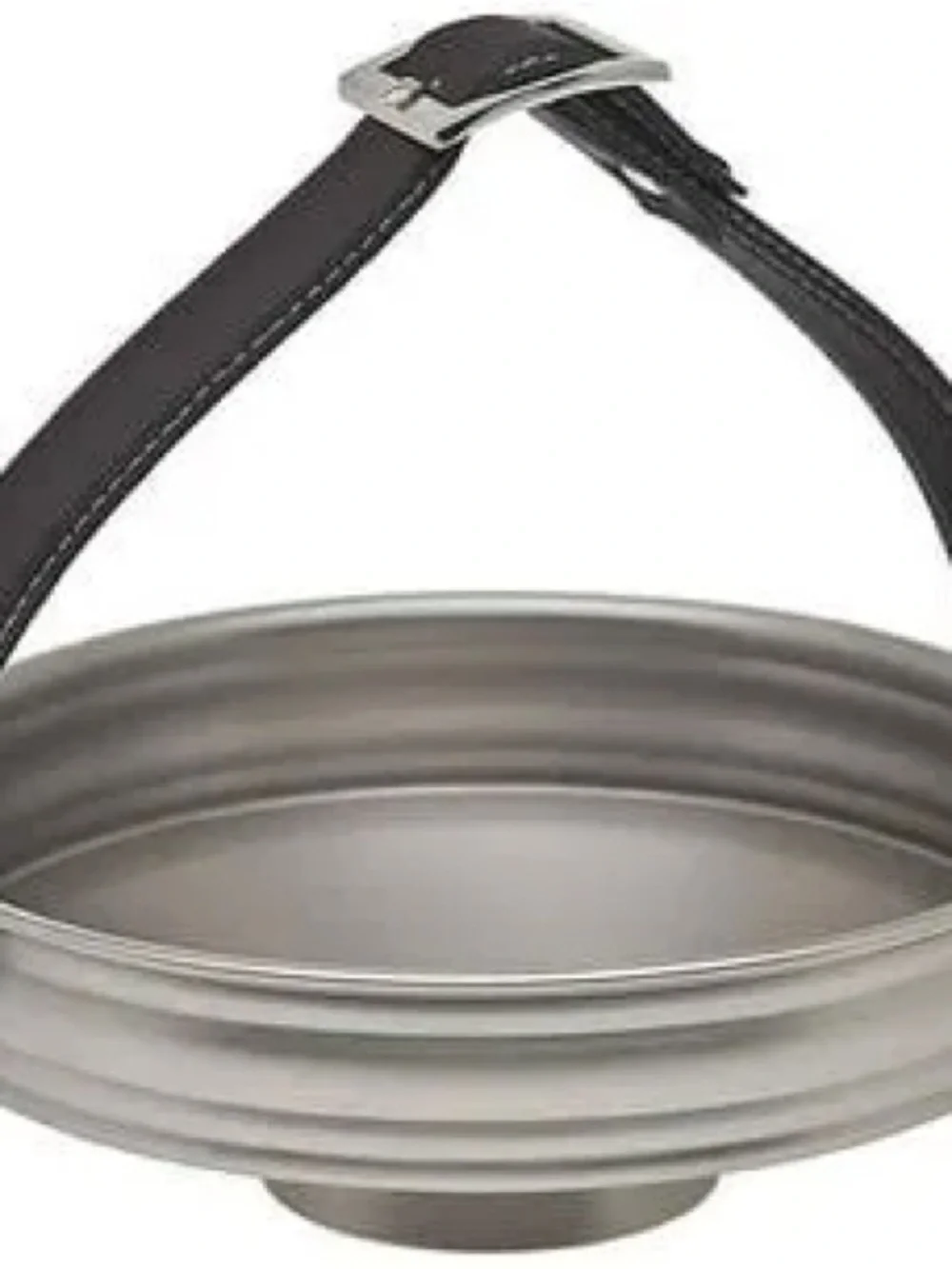 Godinger Polished Silver Ribbed Hanging Bowl with Black Strap